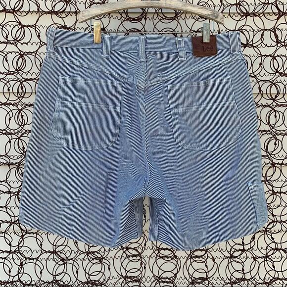 Vintage Lee railroad stripe denim jean shorts size 40 - Picture 3 of 6
